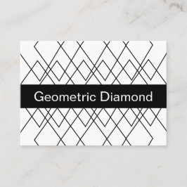 Carte De Visite Diamant géométrique noir et blanc