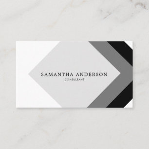 Carte De Visite Diamant noir et gris simple et moderne