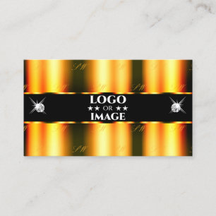 Carte De Visite Diamants brillants orange noir brillant avec logo