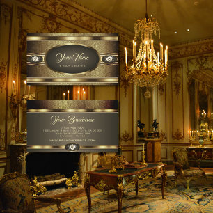 Carte De Visite Diamants chatoyants luxueux avec effets or