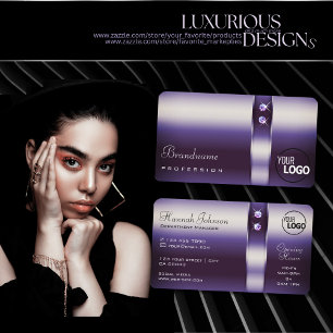 Carte De Visite Diamants de dégradé violet chatoyant Stars ajouter