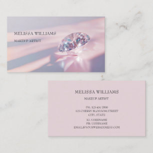 Carte De Visite Diamants de luxe en verre rose