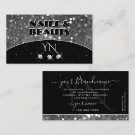 Carte De Visite Diamants de Parties scintillant à étincelles noir 