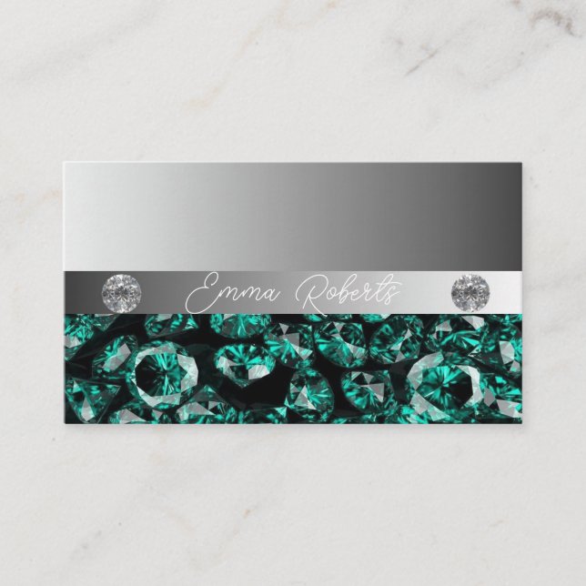 Carte De Visite Diamants de Parties scintillant brillants en argen (Devant)
