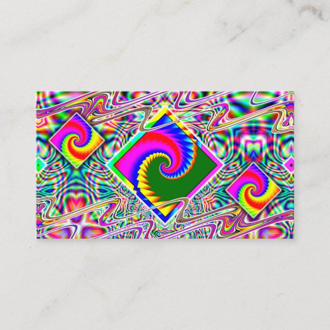 Carte De Visite Diamants de spirale arc-en-ciel  (Devant)