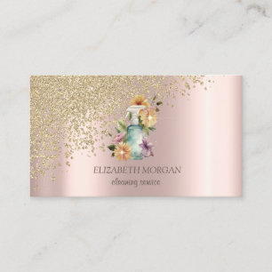 Carte De Visite Diamants d'or floral Spray bouteille