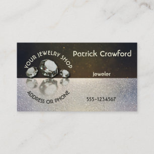 Carte De Visite Diamants du bijoutier trois de magasin de bijoux
