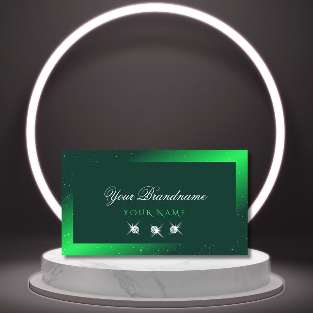 Carte De Visite Diamants émeraude vert brillant Élégant (Créateur téléchargé)