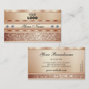 Carte De Visite Diamants et logo de Parties scintillant Rose de lu