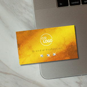 Carte De Visite Diamants étincelants en marbre jaune orange avec l
