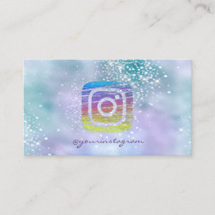 Carte De Visite Diamants holographiques modernes sur Instagram Med
