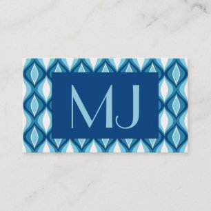 Carte De Visite Diamants Modernes Du Milieu Du Siècle, Blues Denim