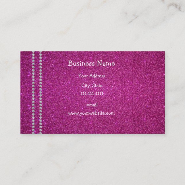 Carte De Visite Diamants roses de parties scintillantes (Devant)