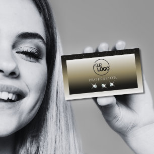Carte De Visite Diamètre d'étincelle en platine beige avec logo