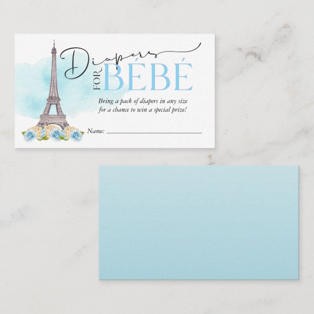 Carte De Visite Diapeurs pour Bébé Diaper Raffin Insérer (Devant / Derrière)
