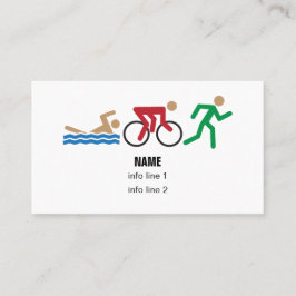 Carte de visite d'icônes de couleur de triathlon