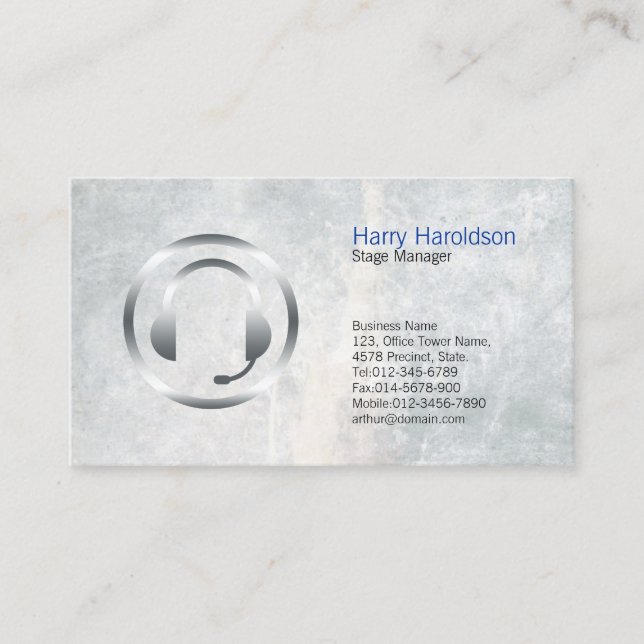 Carte de visite d'icônes d'écouteurs gras du gesti (Devant)