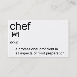 Carte De Visite Dictionnaire de définition CHEF de la conception
