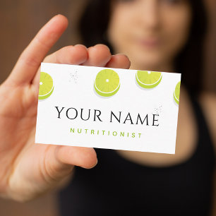 Carte De Visite Diététicienne nutritionniste Lime verte Motif simp