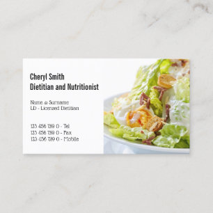 Carte De Visite Diététique saine salade César photo biologique