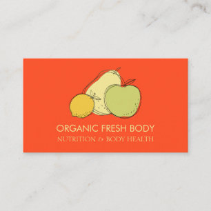 Carte De Visite Diététiste Nutritionniste Alimentation Fruit Orang