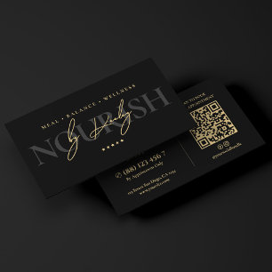 Carte De Visite Diététiste Nutritionniste Élégant Signature Noir