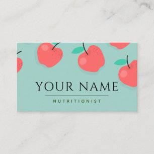 Carte De Visite Diététiste nutritionniste Pommes rouges Fruit frai