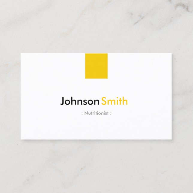 Carte De Visite Diététiste nutritionniste - Simple jaune ambre (Devant)