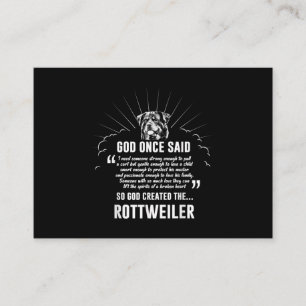 Carte De Visite Dieu a dit Rottweiler   Amateurs de chiens amusant