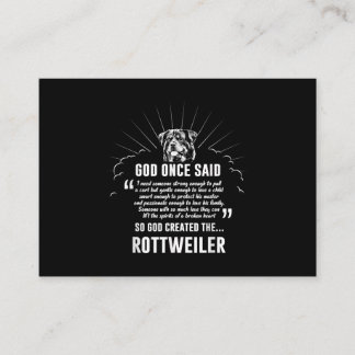 Carte De Visite Dieu a dit Rottweiler | Amateurs de chiens amusant