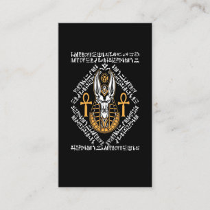 Carte De Visite Dieu égyptien Anubis Ankh Egypte Hiéroglyphes