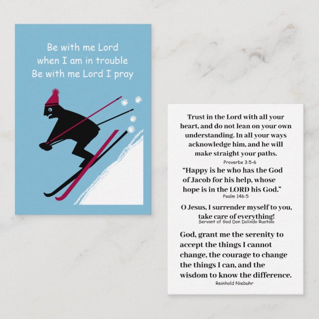 Carte De Visite Dieu notre aide en temps de troubles (Devant / Derrière)