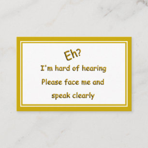 Carte De Visite Difficile à entendre