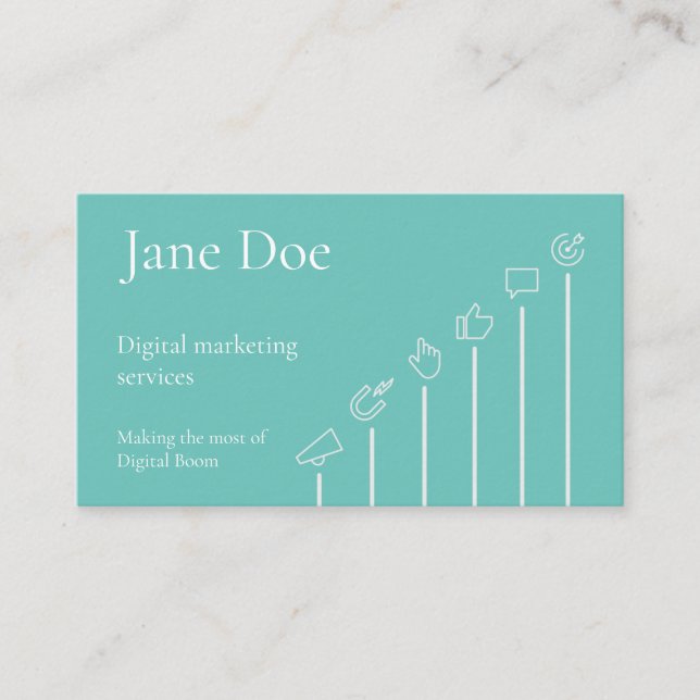 Carte De Visite Digital Marketing Expert Business Card Template (Devant)