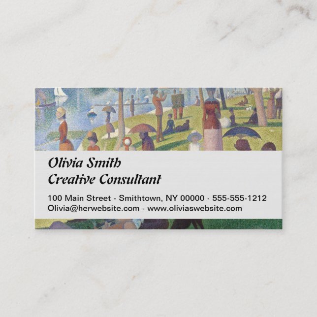Carte De Visite Dimanche sur La Grande Jatte Seurat Peinture (Devant)