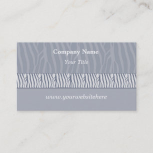 Carte de visite d'impression Silver Grey Zebra