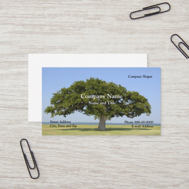 Carte de visite d'inclinaison de l'arbre de paysag (Devant/Arrière en situation)