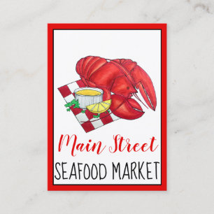 Carte De Visite Dîner de homard Maine Restaurant de fruits de mer 