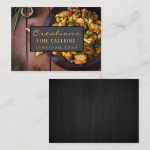 Carte De Visite Dîner Design Luxe Bois Plat Cuisine Chef Restaurat