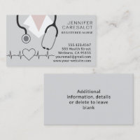 Carte de visite d'infirmière RN, LVN, LPN, aide-so
