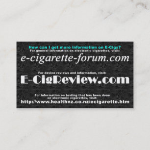 Carte de visite d'information de Vaping