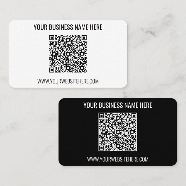 Carte de visite d'informations de code QR personna (Devant / Derrière)