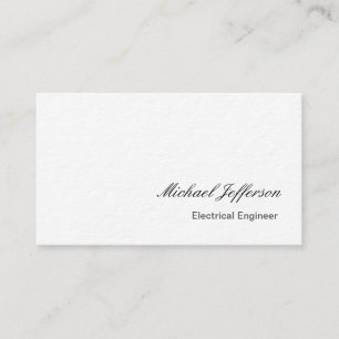 Carte de visite d'ingénieur électrique blanc épais