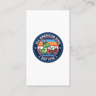 Carte De Visite Dinosaur Kawaii Patriotique Tout Américain DINO ES