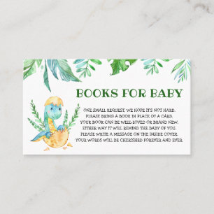 Carte De Visite Dinosaur vert Baby shower Livres pour bébé