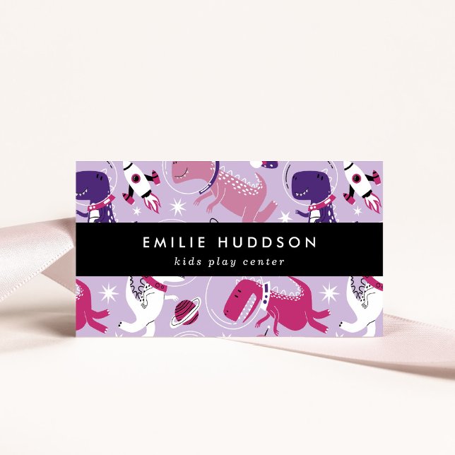 Carte De Visite Dinosaures de l'espace, Centre de jeux pour enfant (Créateur téléchargé)