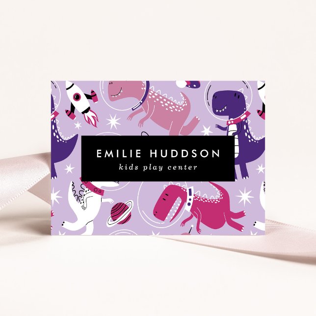 Carte De Visite Dinosaures de l'espace, Centre de jeux pour enfant (Créateur téléchargé)