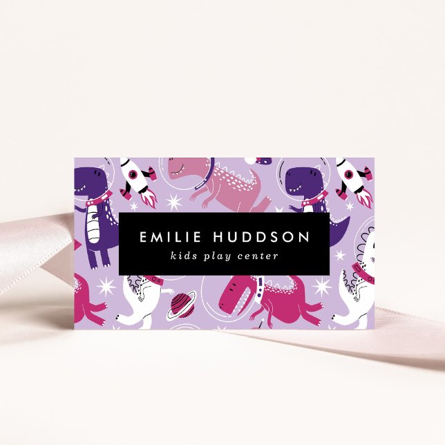 Carte De Visite Dinosaures de l'espace, Centre de jeux pour enfant (Créateur téléchargé)