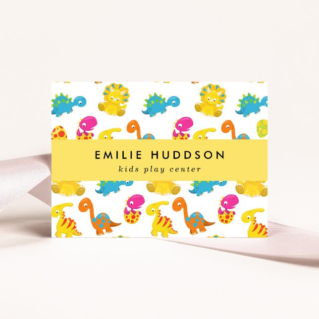 Carte De Visite Dinosaures mignons, Centre de jeux pour enfants, C (Créateur téléchargé)