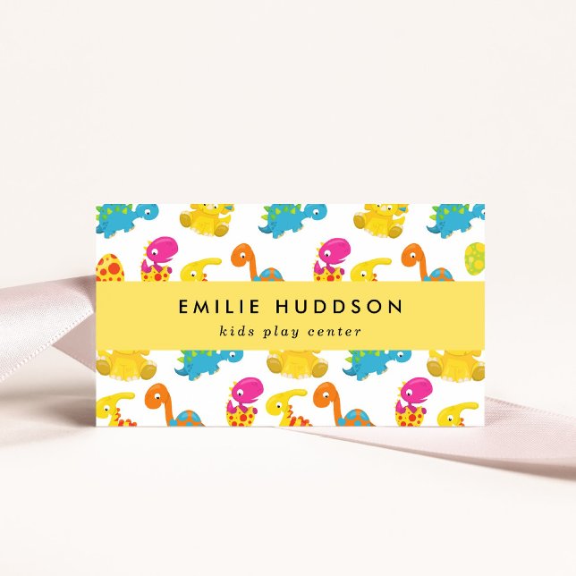 Carte De Visite Dinosaures mignons, Centre de jeux pour enfants, C (Créateur téléchargé)